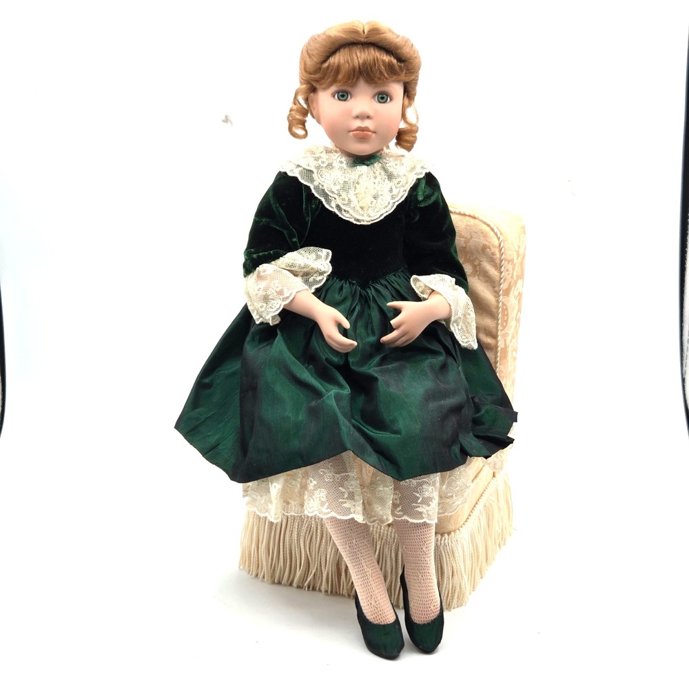 Georgetown Dolls Emerald Memories by Linda Mason Porcelain Doll with Chair